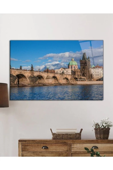 AlpiLeo Eski Köprü Doğa Alp Özel Cam Tablo, Ev Ve Ofis Duvar Dekoru - Resim 2