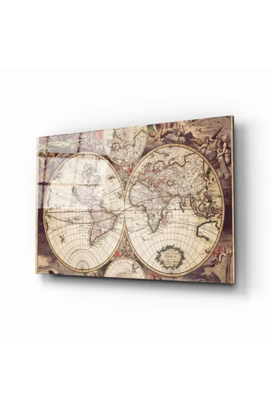 AlpiLeo Dünya Haritası 82 Alp Özel Cam Tablo ürün görseli 1