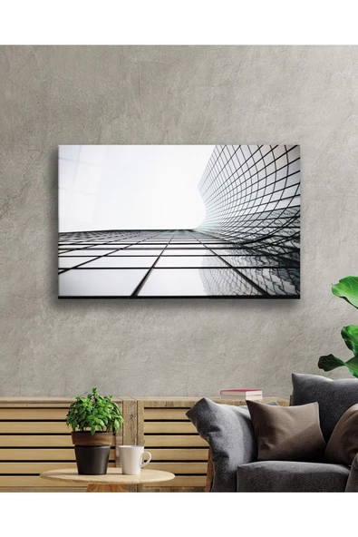 AlpiLeo Kare Pencereli Geometrik Alp Özel Cam Tablo, Ev Ve Ofis Duvar Dekoru - Resim 2