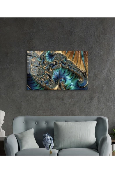 AlpiLeo Renkli Soyut Sanatı Alp Özel Cam Tablo, Ev Ve Ofis Duvar Dekoru - Resim 3