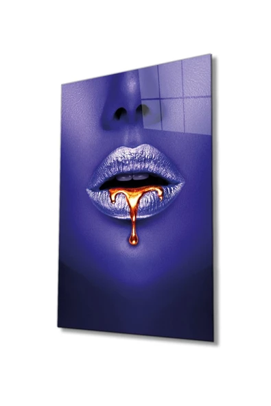 AlpiLeo Kadın Mor Renk Dikey Alp Özel Cam Tablo - Resim 3