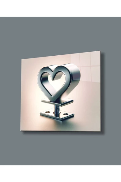 AlpiLeo Kalıcı Sevgi Endüstriyel Kalp Alp Özel Cam Tablo Hediyelik Büyük Tablo Ev Ofis Dekoru ürün görseli 1
