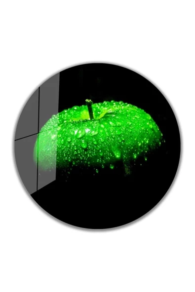 AlpiLeo Elma Yuvarlak Alp Özel Cam Tablo 4mm Dayanıklı Temperli Cam ürün görseli 1