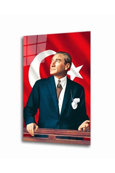 AlpiLeo Atatürk Alp Özel Cam Tablo ürün görseli 1