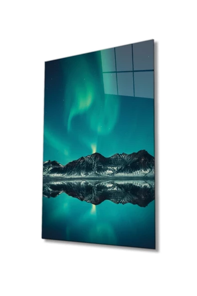 AlpiLeo Dağ Yansıma Manzarası Alp Özel Cam Tablo, Ev Ve Ofis Duvar Dekoru ürün görseli 1