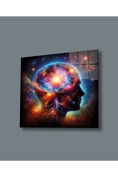 AlpiLeo Kozmik Zihin Evrensel Bilinç Alp Özel Cam Tablo, Ev Ofis Dekoru ürün görseli 1