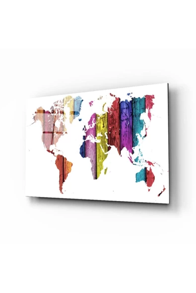 AlpiLeo Dünya Haritası 22 Alp Özel Cam Tablo ürün görseli 1