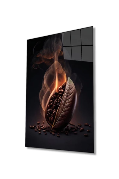AlpiLeo Kahve Çekirdeği Alp Özel Cam Tablo, Ev Ve Ofis Duvar Dekoru ürün görseli 1
