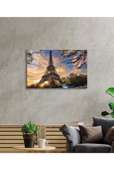 AlpiLeo Fransa Paris Eyfel Kulesi Alp Özel Cam Tablo, Ev Ve Ofis Duvar Dekoru - Resim 2