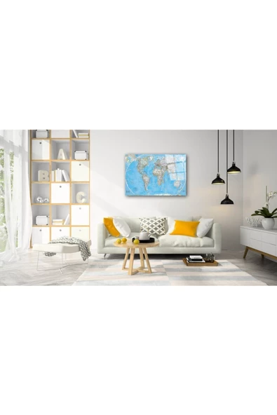 AlpiLeo Dünya Haritası 58 Alp Özel Cam Tablo - Resim 2