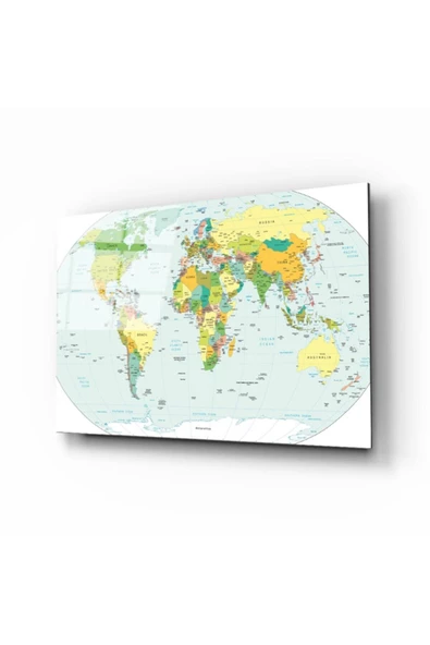 AlpiLeo Dünya Haritası 4 Alp Özel Cam Tablo ürün görseli 1