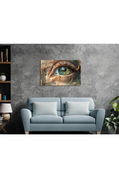 AlpiLeo Evrensel Bakış Alp Özel Cam Tablo Hediyelik Büyük Tablo Ev Ofis Dekoru - Resim 3