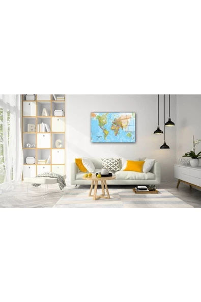 AlpiLeo Dünya Haritası 59 Alp Özel Cam Tablo - Resim 2