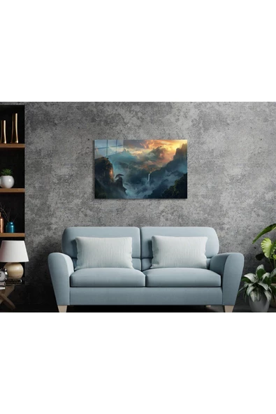 AlpiLeo Ufukların Ötesinde Alp Özel Cam Tablo Hediyelik Büyük Tablo Ev Ofis Dekoru ürün görseli 1