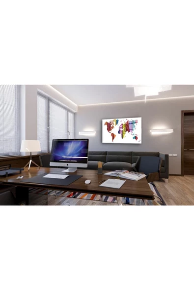 AlpiLeo Dünya Haritası 22 Alp Özel Cam Tablo - Resim 3