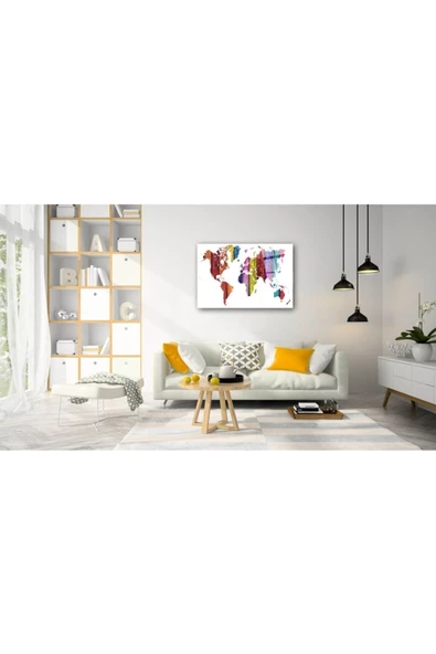 AlpiLeo Dünya Haritası 22 Alp Özel Cam Tablo - Resim 2