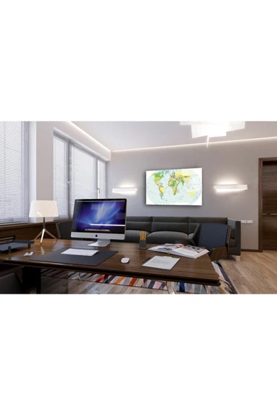 AlpiLeo Dünya Haritası 4 Alp Özel Cam Tablo - Resim 3