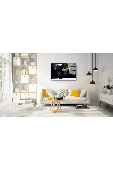 AlpiLeo Dünya Haritası 93 Alp Özel Cam Tablo - Resim 2