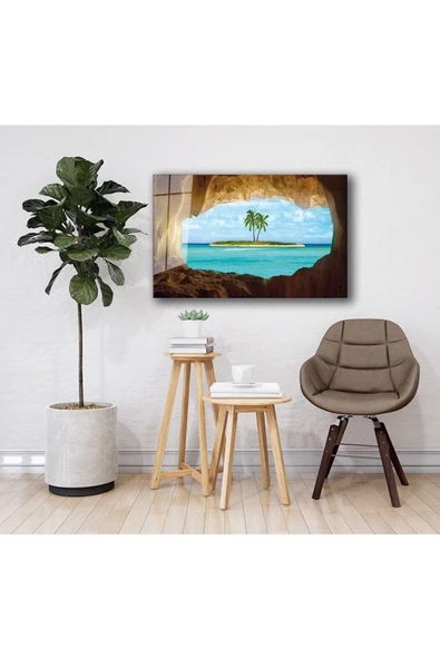 AlpiLeo Deniz Manzara Alp Özel Cam Tablo Ev Ve Ofis Duvar Dekoru Hediyelik Tablo - Resim 2