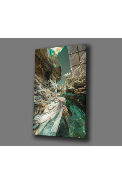 AlpiLeo Işığın Gölgesinde Alp Özel Cam Tablo Hediyelik Büyük Tablo Ev Ofis Dekoru - Resim 4