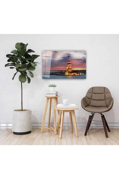 AlpiLeo Kız Kulesi Alp Özel Cam Tablo 4mm Dayanıklı Temperli Cam - Resim 2