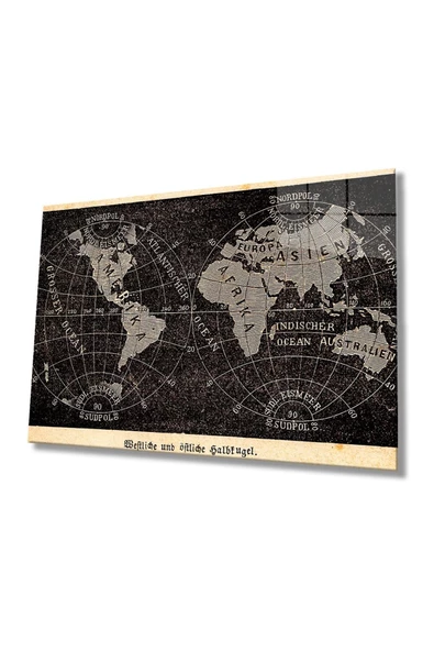 AlpiLeo Dünya Haritası 25 Alp Özel Cam Tablo ürün görseli 1