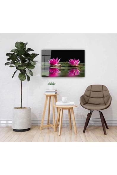 AlpiLeo Lotus Çiçeği Alp Özel Cam Tablo 4mm Dayanıklı Temperli Cam - Resim 2