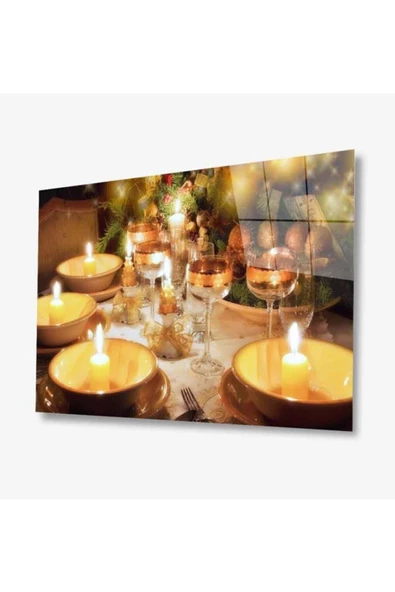 AlpiLeo Mum Kandil Alp Özel Cam Tablo 4mm Dayanıklı Temperli Cam ürün görseli 1