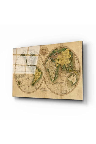 AlpiLeo Dünya Haritası 66 Alp Özel Cam Tablo ürün görseli 1