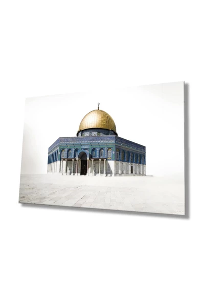 AlpiLeo Kudüs Kubbetüs Sahra Dini Islami Alp Özel Cam Tablo Ev Ve Ofis Duvar Dekoru