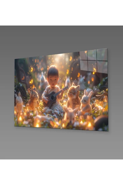 AlpiLeo Masal Saati Işıltısı Alp Özel Cam Tablo Hediyelik Büyük Tablo Ev Ofis Dekoru - Resim 2