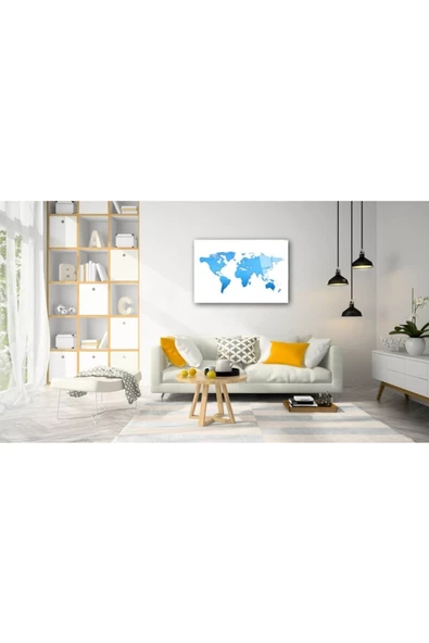 AlpiLeo Dünya Haritası 46 Alp Özel Cam Tablo - Resim 2