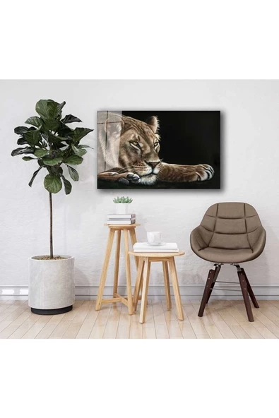 AlpiLeo Aslan Hayvan Alp Özel Cam Tablo 4mm Dayanıklı Temperli Cam - Resim 2