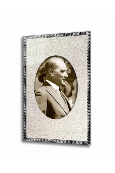 AlpiLeo Bej Dayanıklı Temperli Cam Atatürk Tablo 4 mm ürün görseli 1