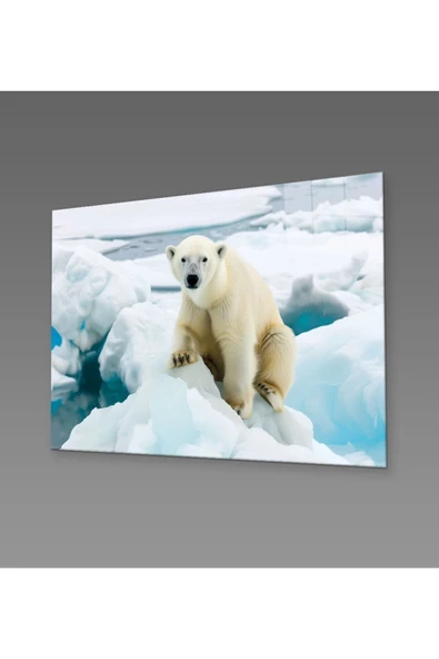 AlpiLeo Buzulların Bekçisi Alp Özel Cam Tablo Hediyelik Büyük Tablo Ev Ofis Dekoru - Resim 3