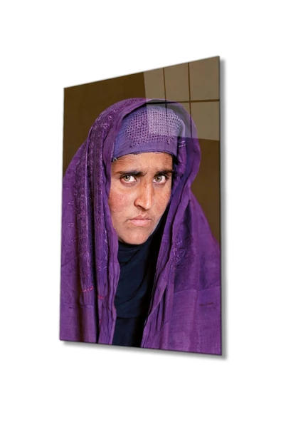 AlpiLeo Afgan Kız Yaşlı Hali Alp Özel Cam Tablo Ev Ve Ofis Duvar Dekoru ürün görseli 1