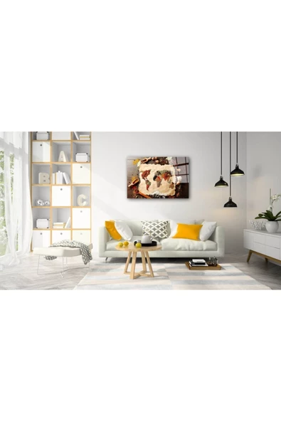 AlpiLeo Dünya Haritası 26 Alp Özel Cam Tablo - Resim 2