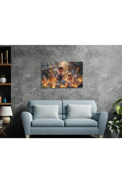 AlpiLeo Masal Saati Işıltısı Alp Özel Cam Tablo Hediyelik Büyük Tablo Ev Ofis Dekoru - Resim 4