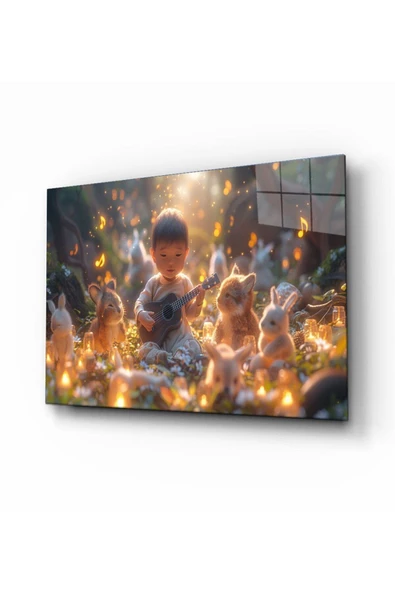 AlpiLeo Masal Saati Işıltısı Alp Özel Cam Tablo Hediyelik Büyük Tablo Ev Ofis Dekoru - Resim 3