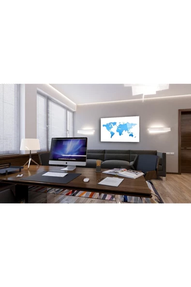 AlpiLeo Dünya Haritası 46 Alp Özel Cam Tablo - Resim 3