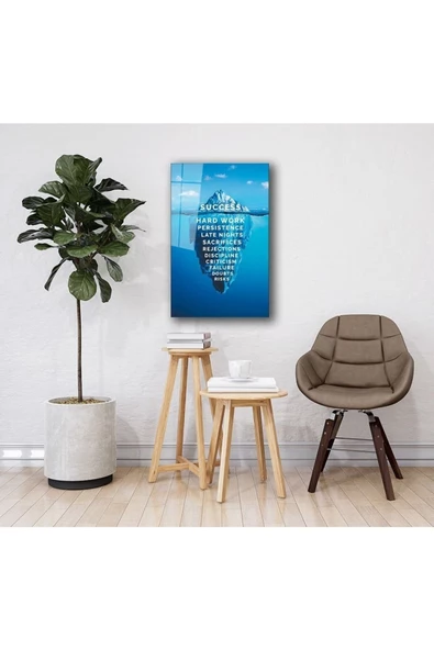 AlpiLeo Buz Dağı Başarının Sırrı Alp Özel Cam Tablo, Ev Ve Ofis Duvar Dekoru - Resim 2