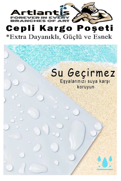 Plastik Kargo Poşeti Cepli 18x25+5 cm 50 Adet 1 Paket Ekonomik Cepli Kargo Poşeti Dayanıklı Gri Esnek - 3
