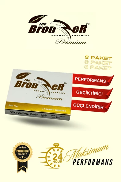 BRUZZER Premium 2'li Kapsül Cinsel Güç Artırıcı 3 Paket