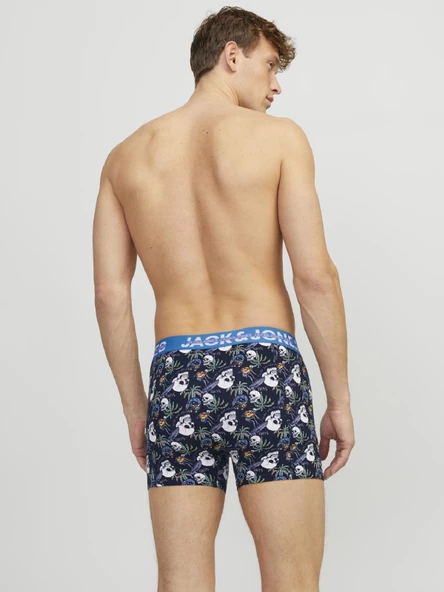 JACK JONES Erkek Kurukafa Desenli 3 lü Paket Boxer 12250221 - 3