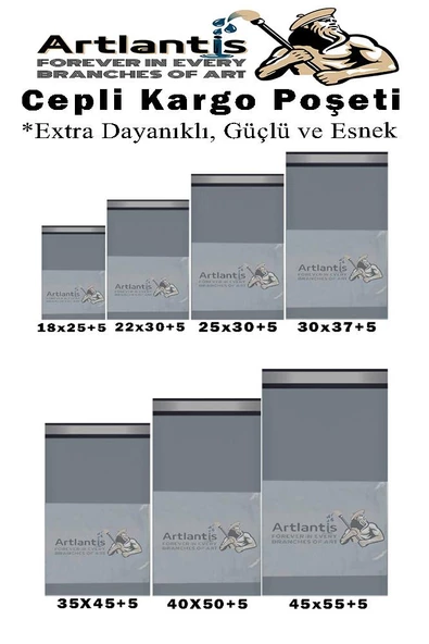 Plastik Kargo Poşeti Cepli 18x25+5 cm 50 Adet 1 Paket Ekonomik Cepli Kargo Poşeti Dayanıklı Gri Esnek - 6