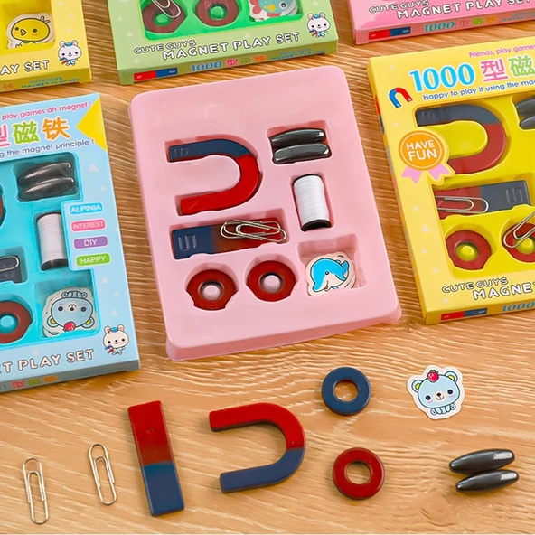 Mıknatıs Oyun Deney Seti Çocuklar İçin Magnet Play Set Eğitici - 6