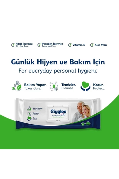 giggles Vücut Temizleme Havlusu 50'li 6 Paket 300 Havlu - 2