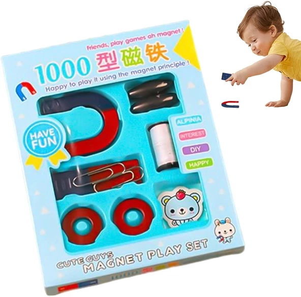 Mıknatıs Oyun Deney Seti Çocuklar İçin Magnet Play Set Eğitici - 4