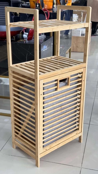 Bambu Çamaşır Sepeti Raf - 2
