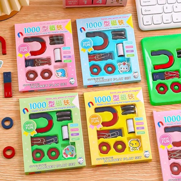 Mıknatıs Oyun Deney Seti Çocuklar İçin Magnet Play Set Eğitici - 7